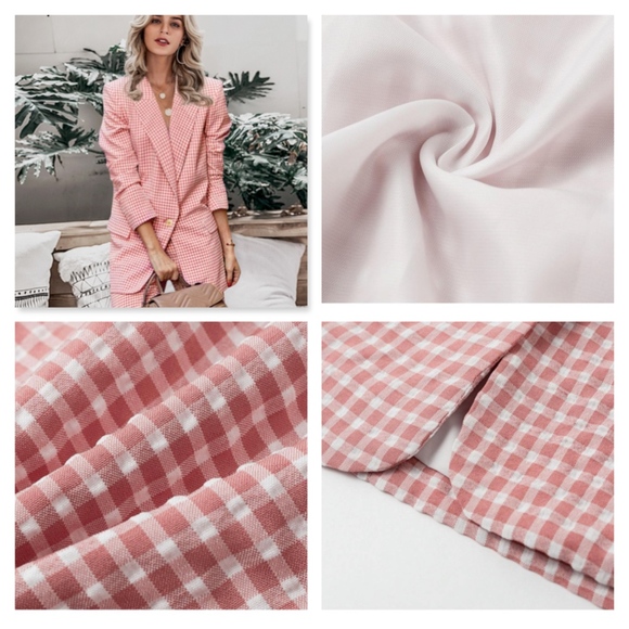 Single Breasted Pink Plaid Blazer - Picture 5 of 9